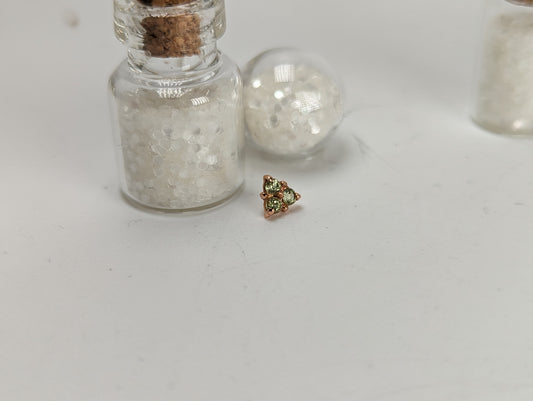 Gemmed Triplet Peridot Rose Gold Threaded