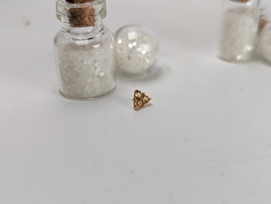 Gemmed Triplet Citrine Yellow Gold Threaded