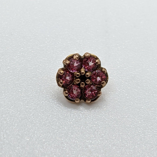 Eris - Threaded End, Rose Gold with Pink Topaz & Blazing Red Topaz