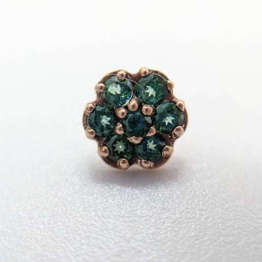 Eris - Threaded End, Rose Gold with Rainforest Topaz