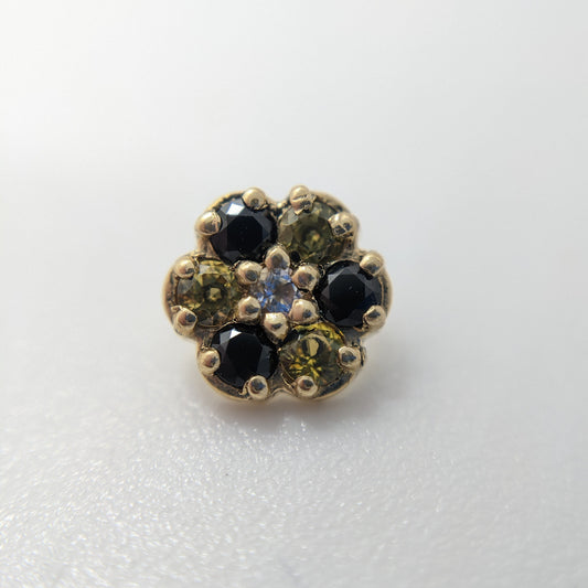 Eris - Threaded End, Yellow Gold with Black Spinel, Yellow Sapphire & White Topaz