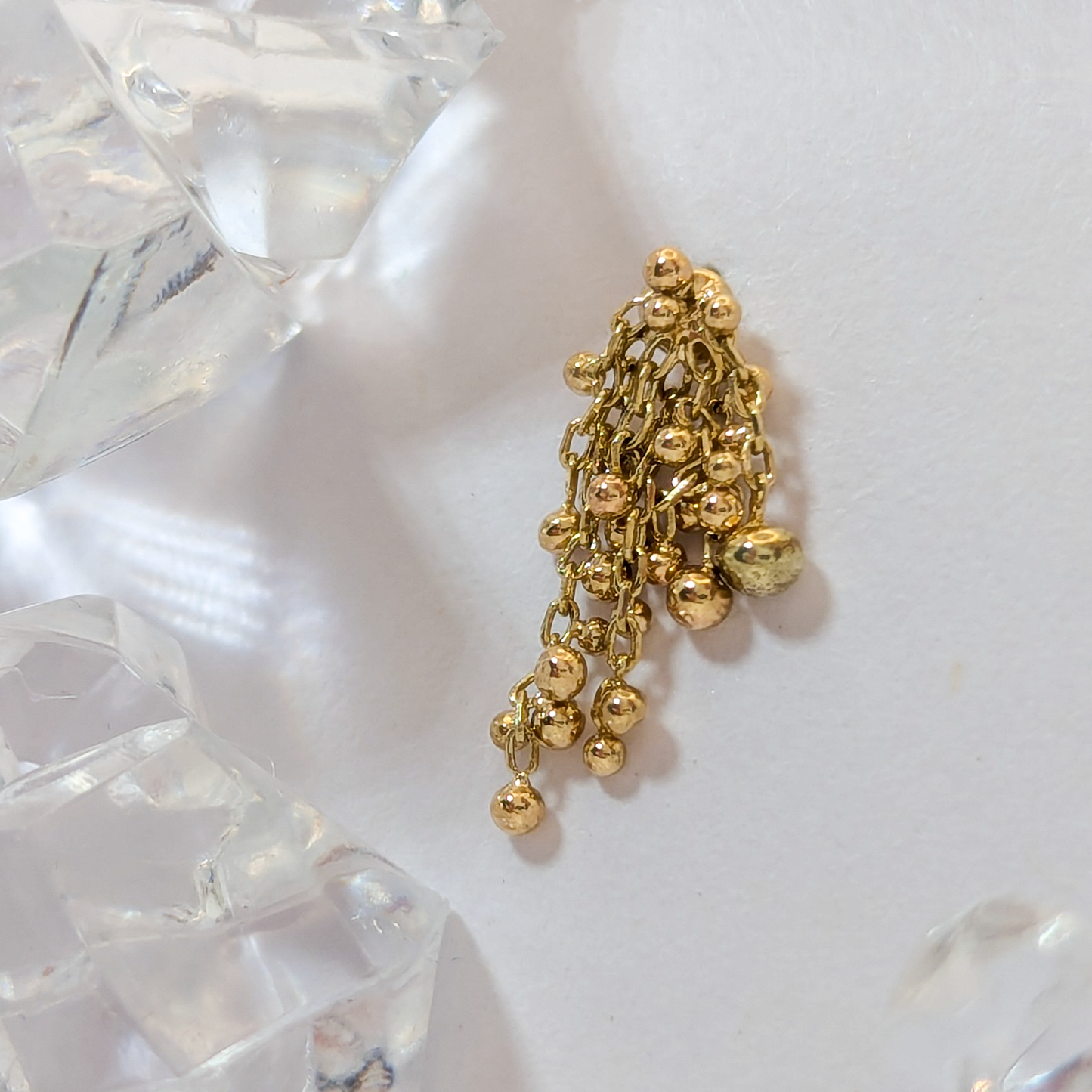 Beaded Chains Yellow Gold Threadless End #8