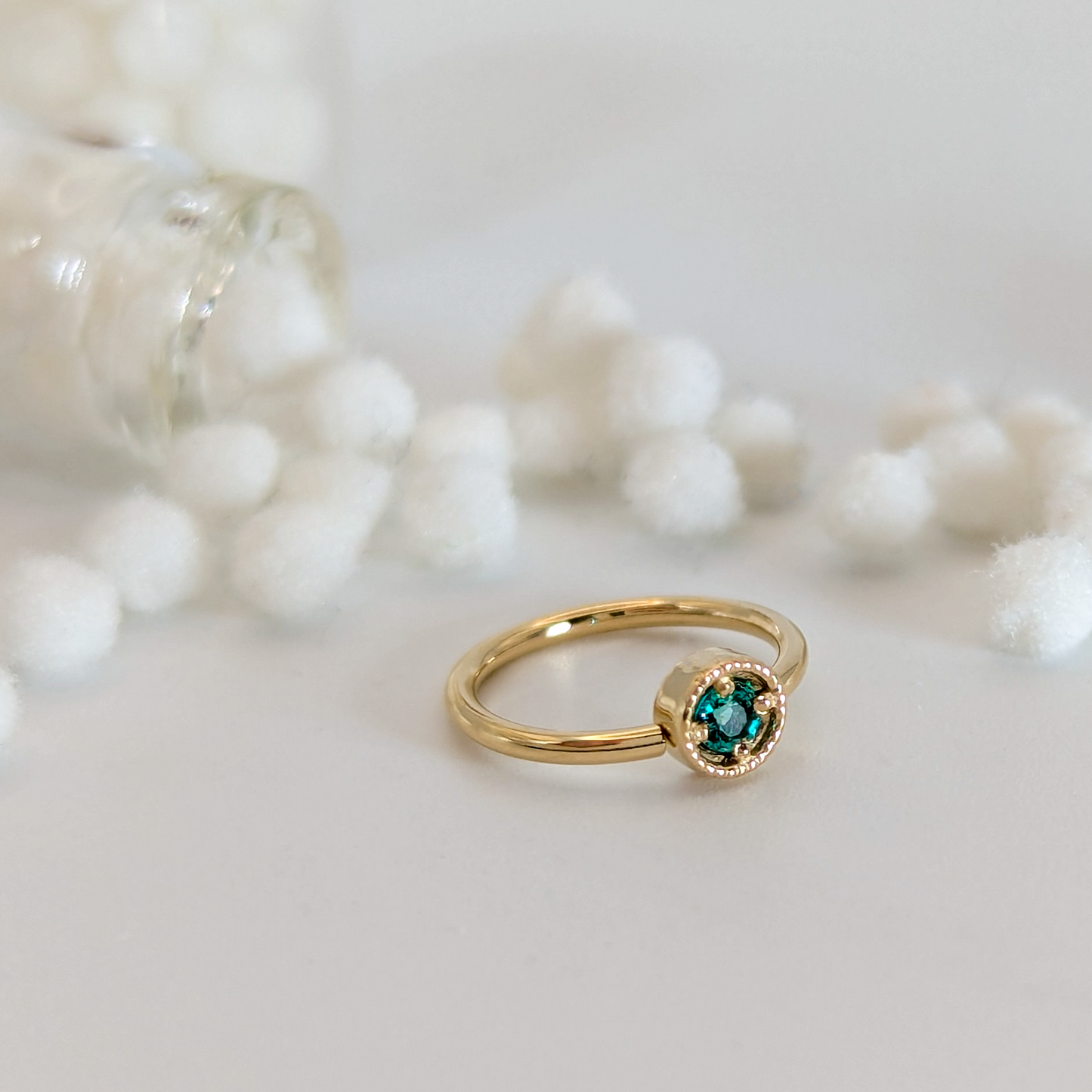 Round Milgrain Sideset Ring