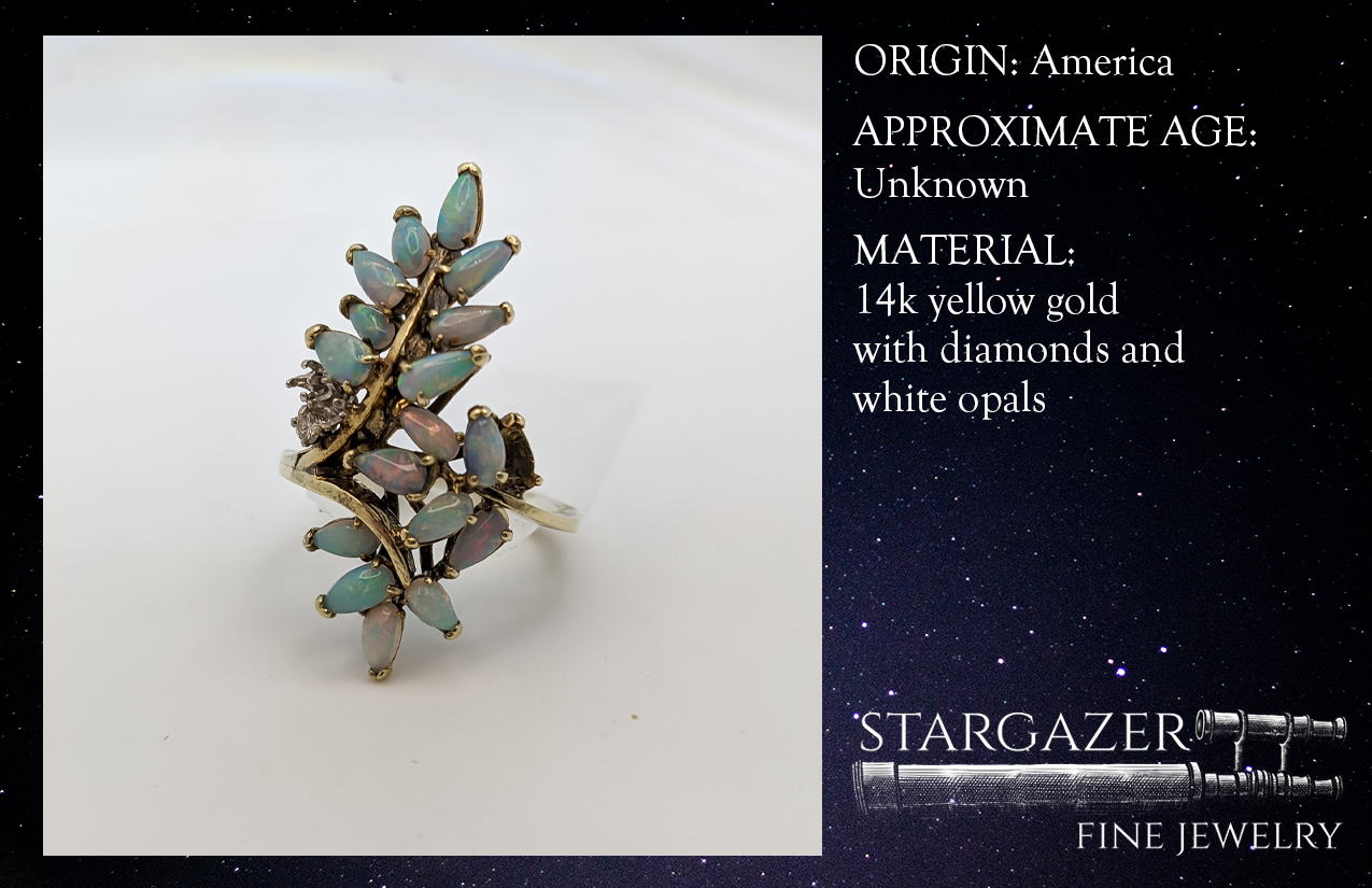 Opal and Diamond Chain Ring