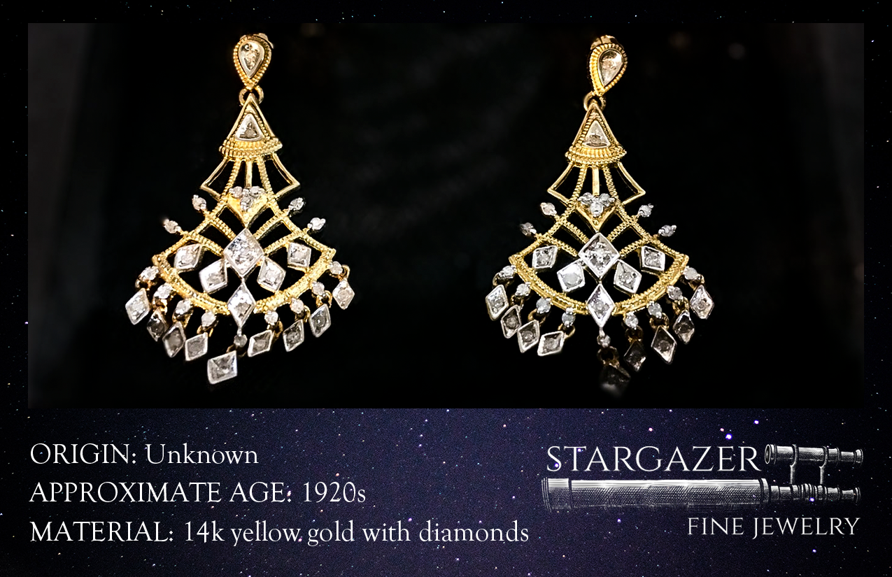 1920's Diamond Pear Milgrain Ring