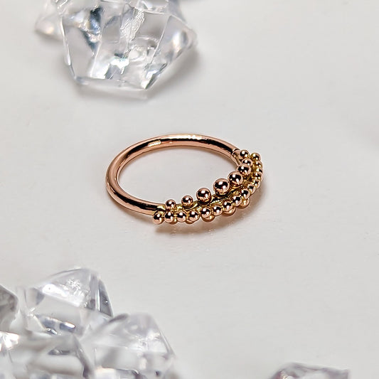 18g 9mm 14k Rose Vertebrae Ring