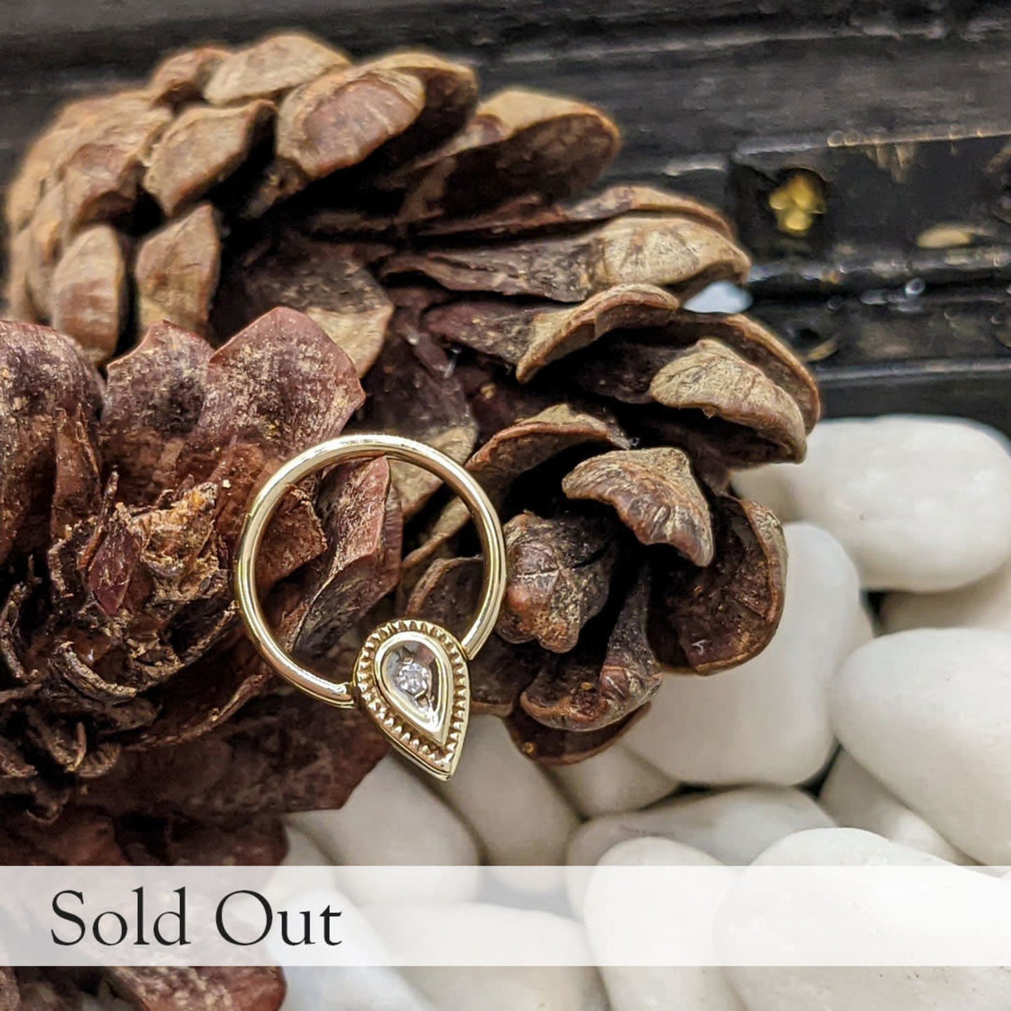 1920's Diamond Pear Milgrain Ring