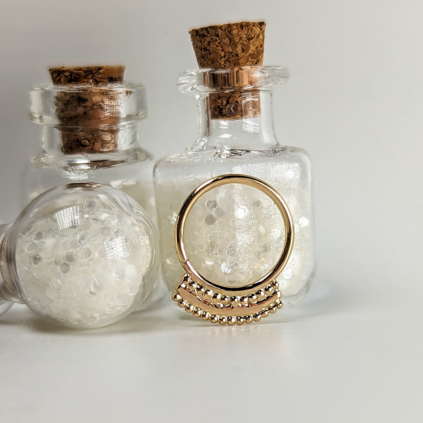 Beaded Drop Ring 18g 10mm 14k Yellow