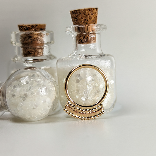 Beaded Drop Ring 18g 10mm 14k Yellow