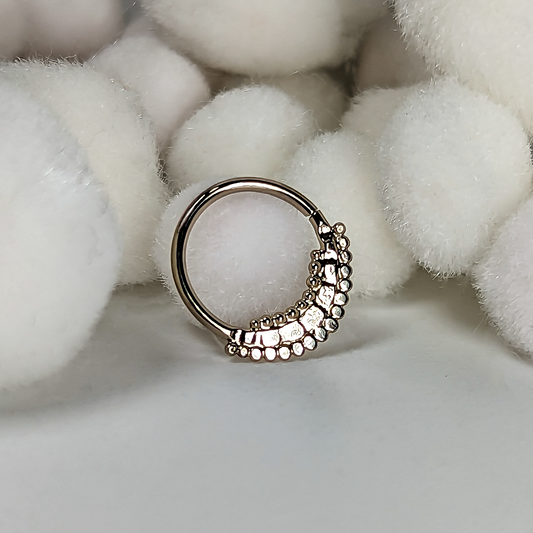 18g 8.5mm 14k White Decorative Stretch Ring