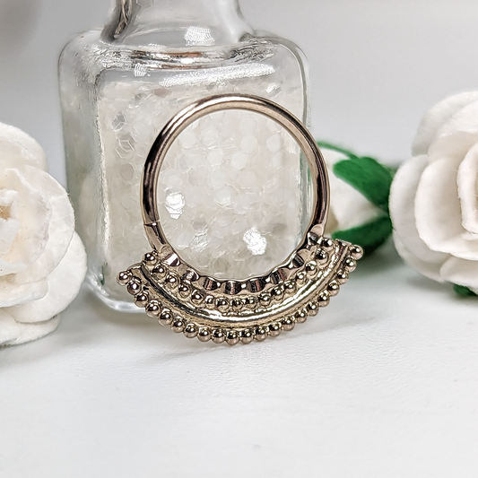 Extra Fancy Ziggy Ring 18g 10mm 14k White