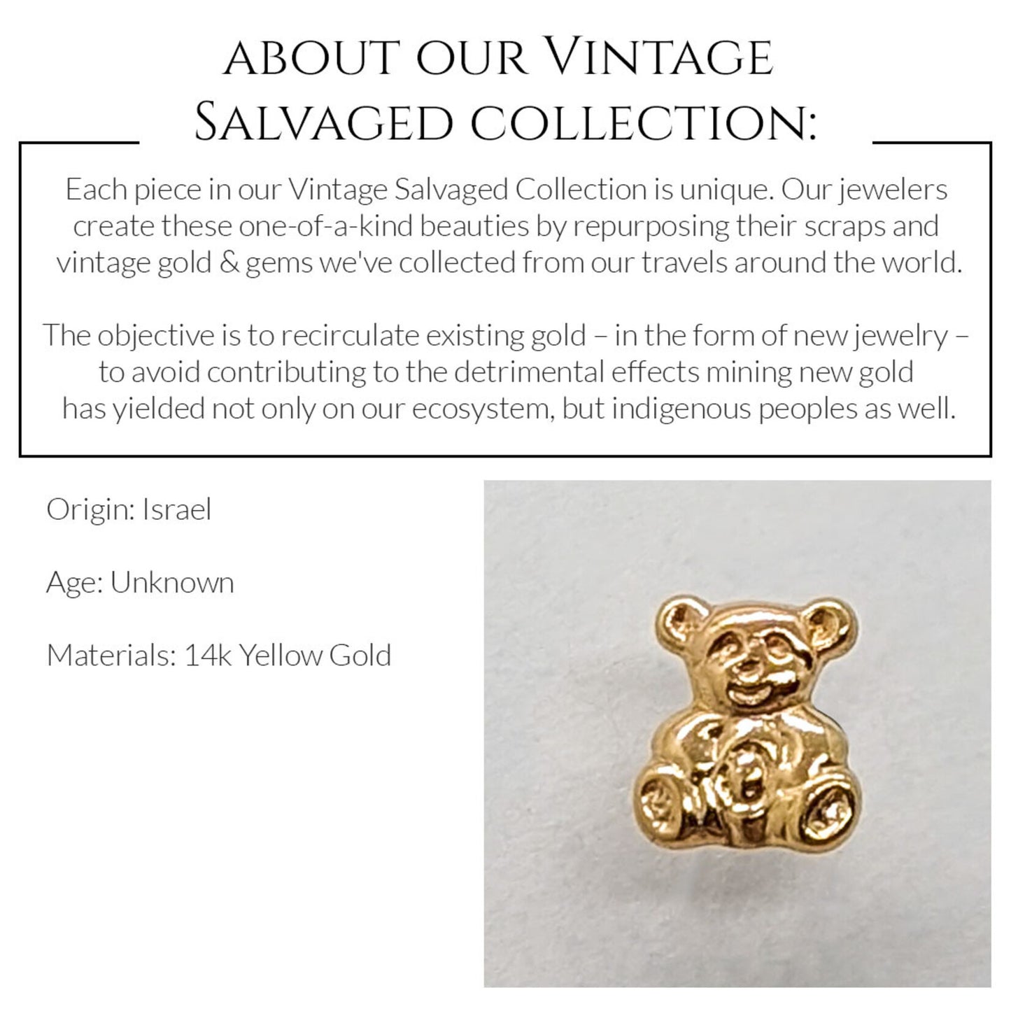 Gold Bear Threadless End