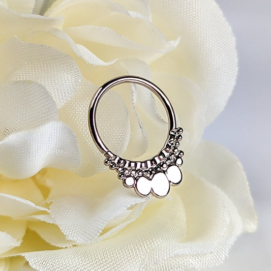 Nugget Drop Ring 18g 10mm 14k White