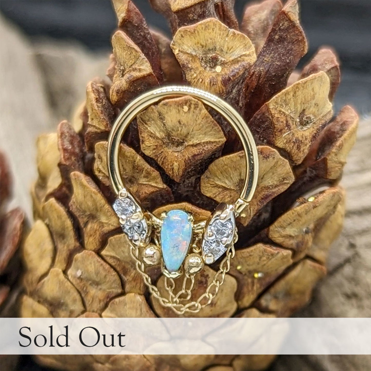 Opal and Diamond Chain Ring