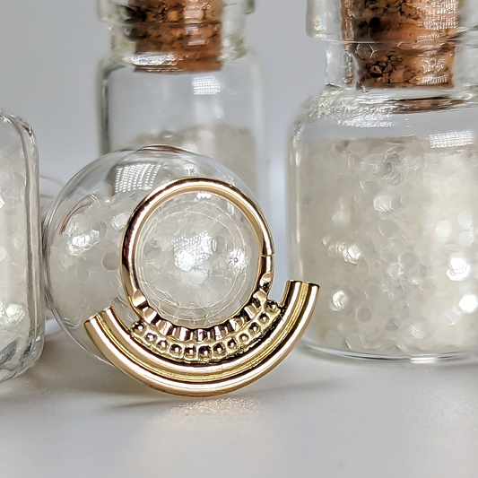 Orbit Drop Ring 18g 8mm 14k Yellow