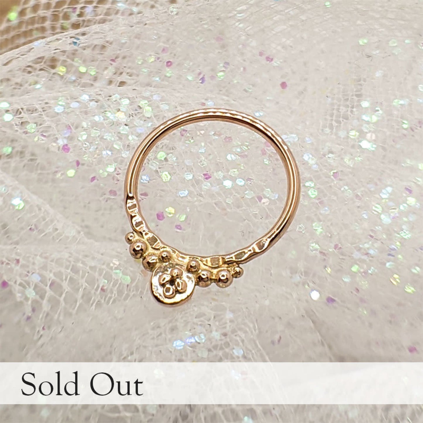 Rose Gold Center Bead Cluster Ring