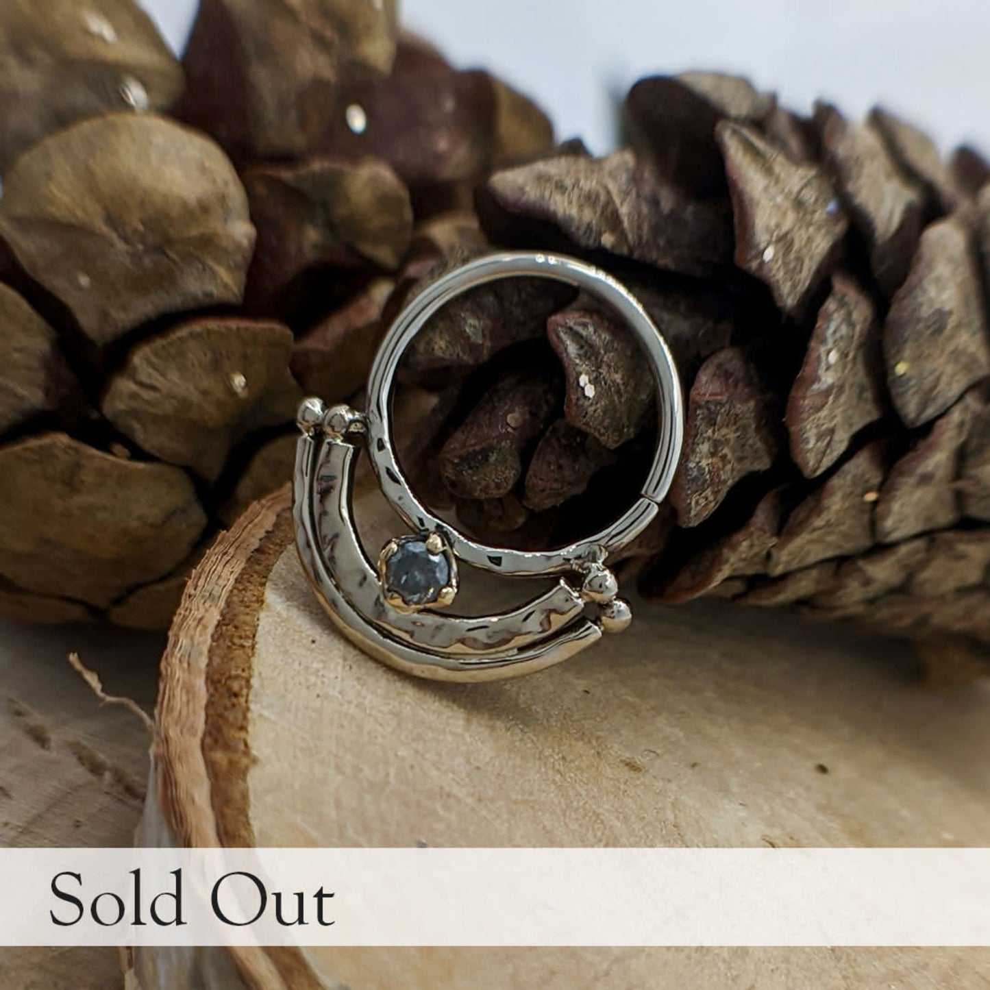 Salt & Pepper Diamond Shield Ring