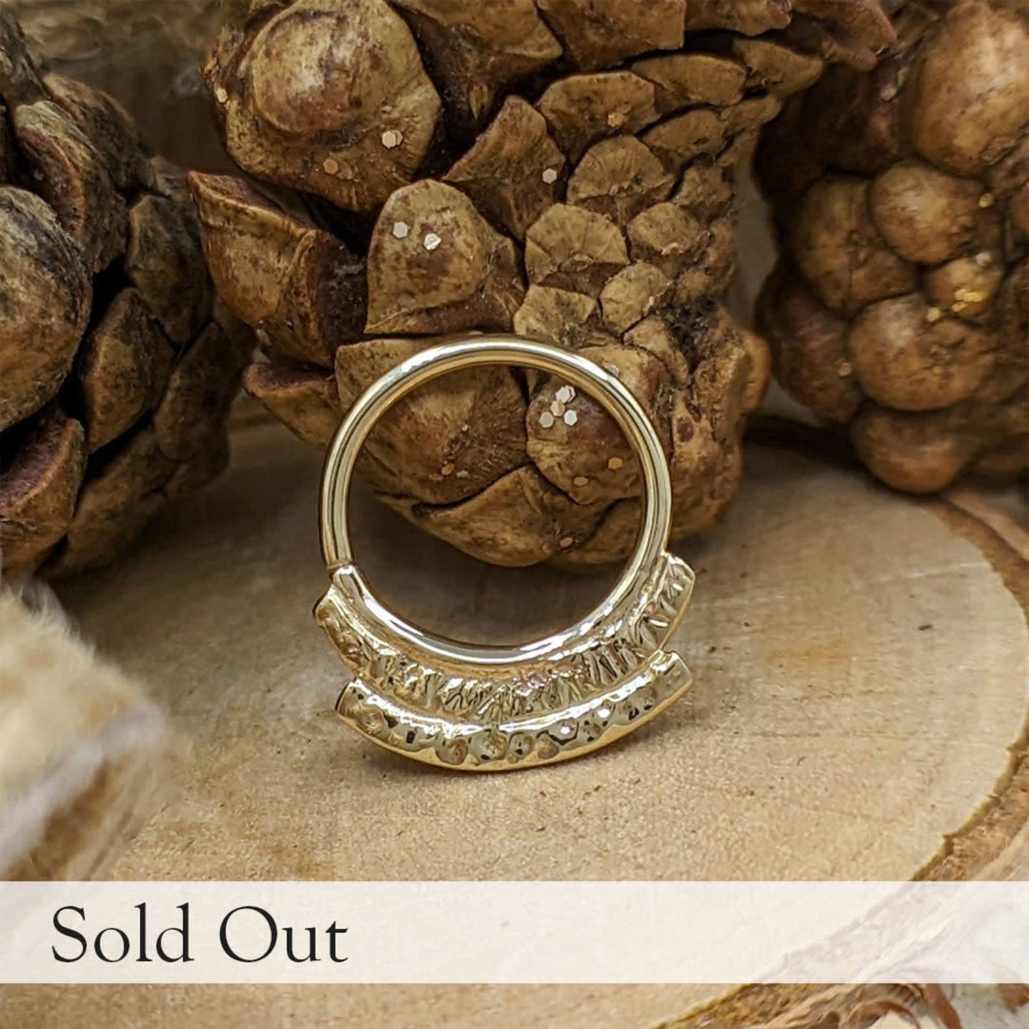 Textured Faux Shield Ring