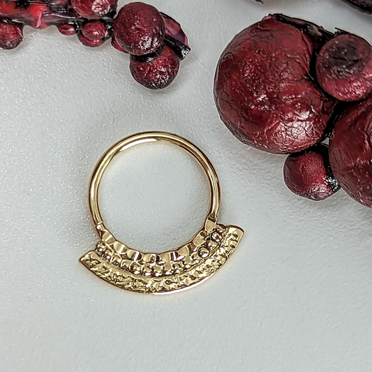 Ziggy Orb Ring 18g 9mm 14k Yellow