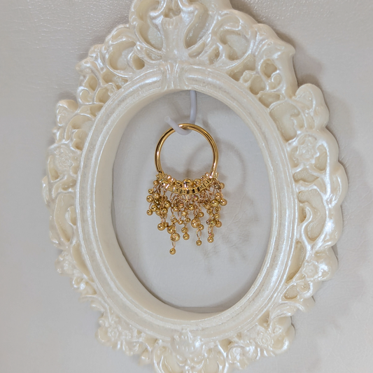 Crimped Beaded Dangle 18g 10mm 14k Yellow Gold