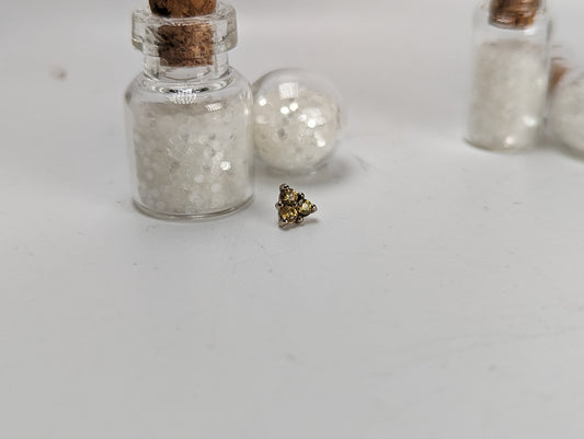 Gemmed Triplet Yellow Sapphire White Gold Threaded