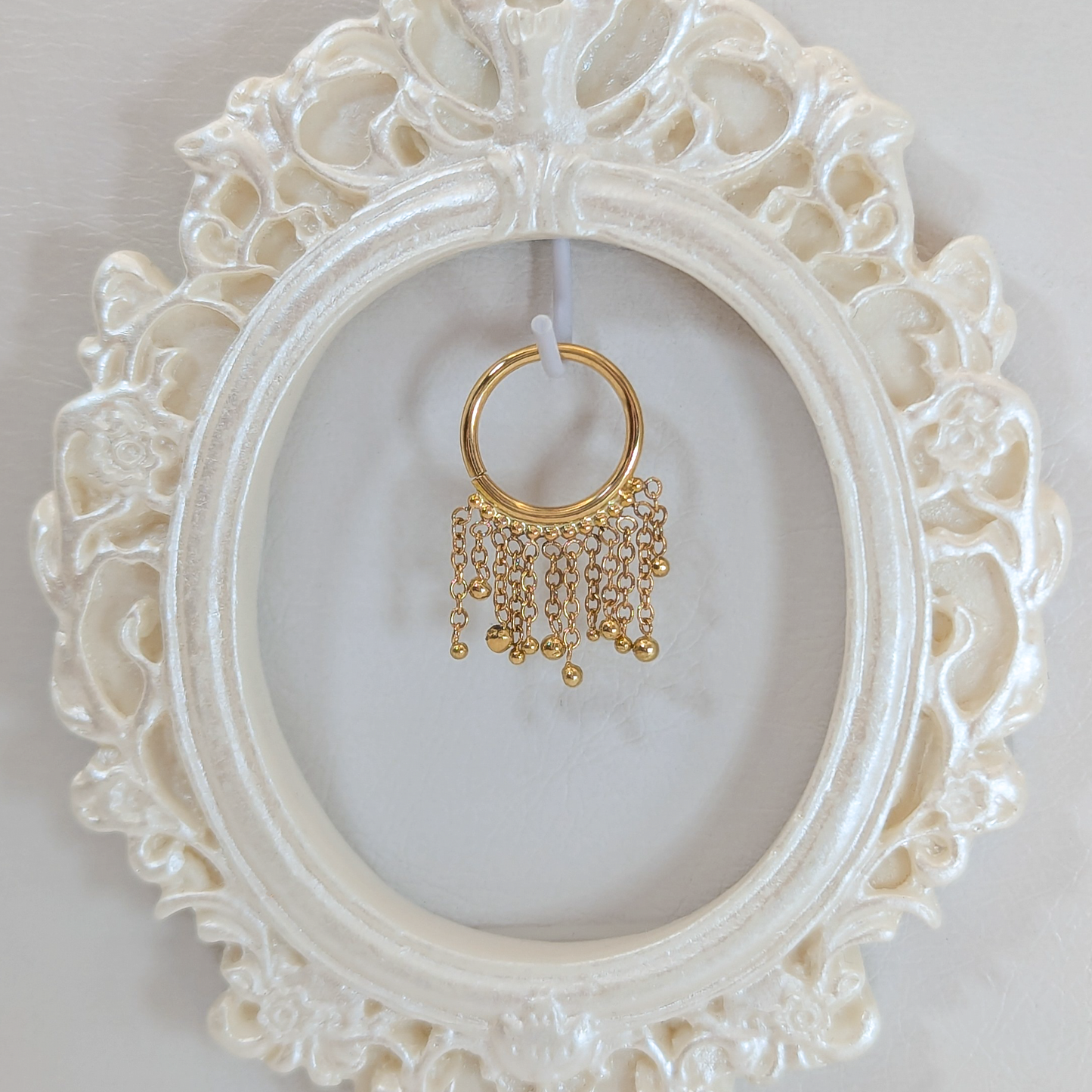 Chained Halo Ring 18g 8mm 14k Yellow Gold