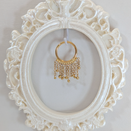 Chained Halo Ring 18g 8mm 14k Yellow Gold