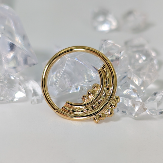 Inner Orb with Beading 16g 12mm 14k Yellow Gold