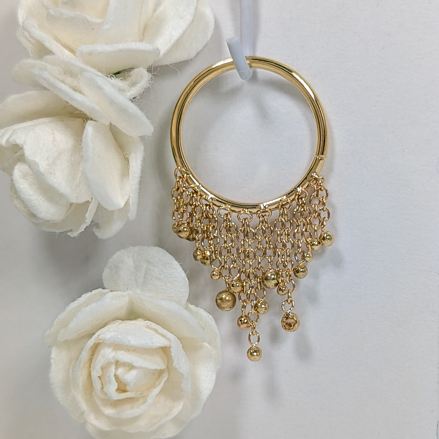 Dangle Ring #2 18g 11mm 14k Yellow Gold