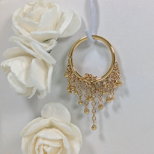 Dangle Ring #4 18g 9mm 14k Yellow Gold