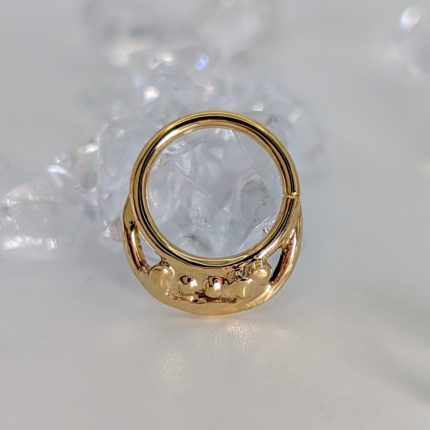 Nugget Stack Ring 18g 7mm 14k Yellow Gold