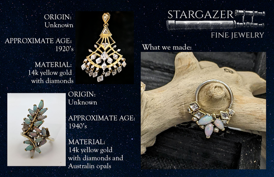 Asymmetrical Opals & Diamonds