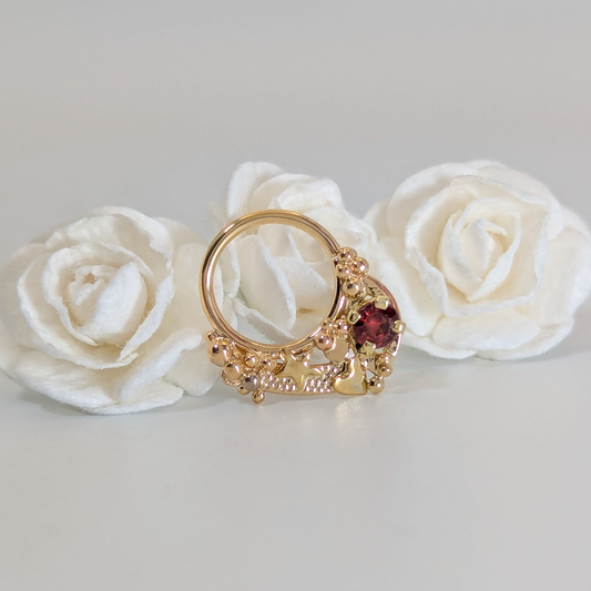 Love and Space Asymetrical Garnet Ring
