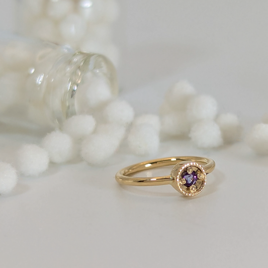 Round Milgrain Sideset Ring