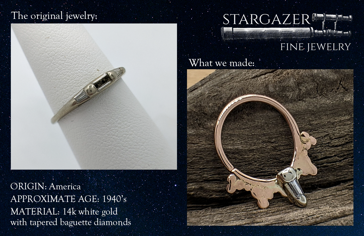 1940's Tapered Baguette Diamond Ring
