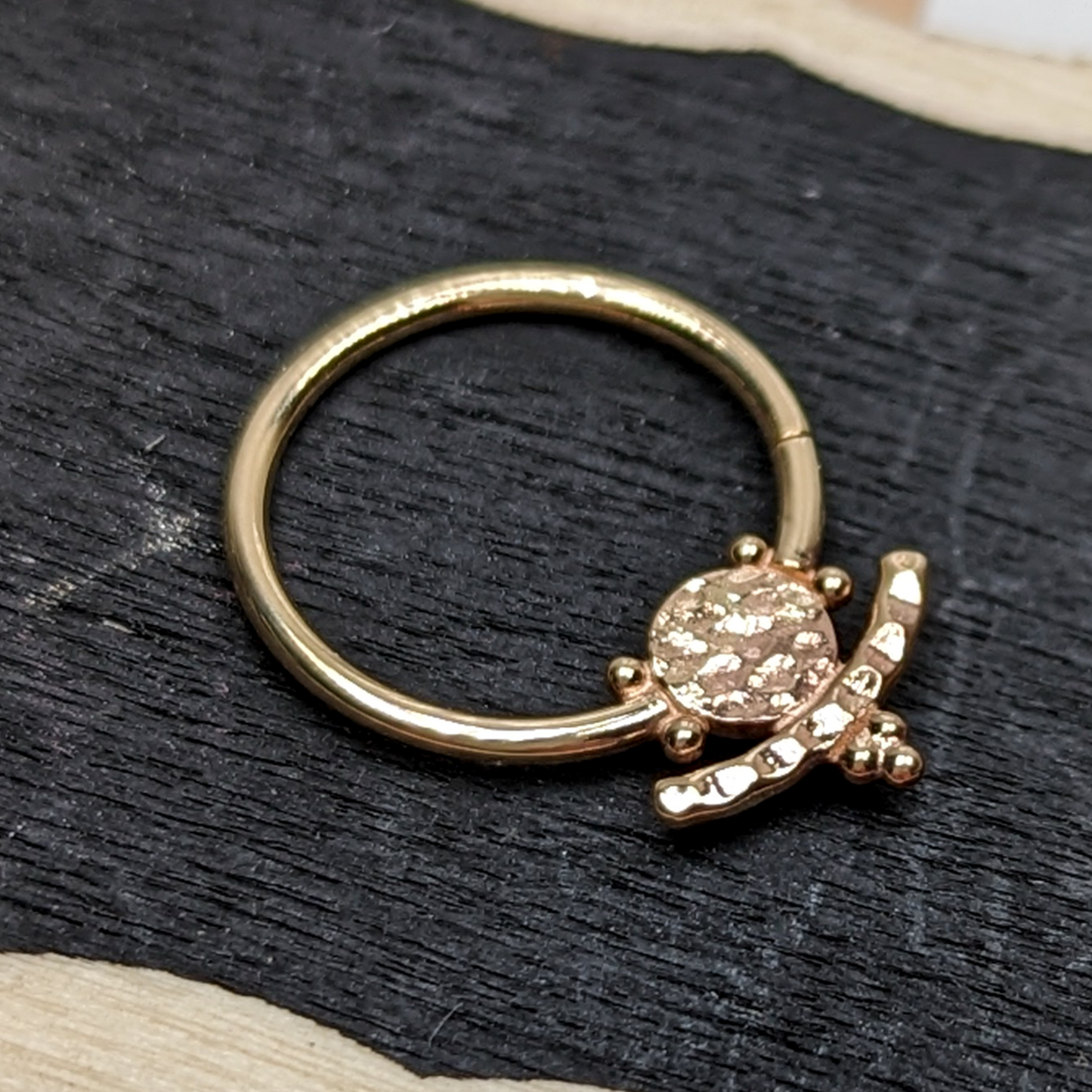 Two Sided Beaded Disk RIng