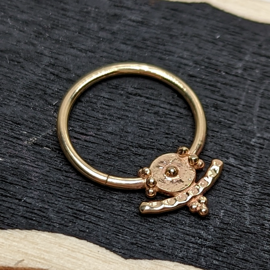 Two Sided Beaded Disk RIng