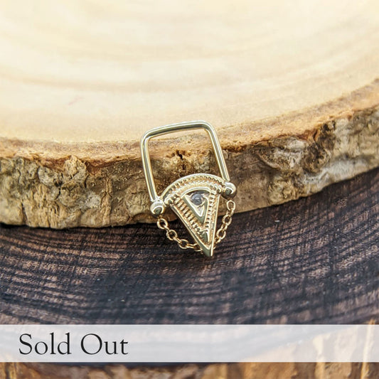 Chained Diamond Square Seamless Ring