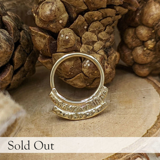 Textured Faux Shield Ring