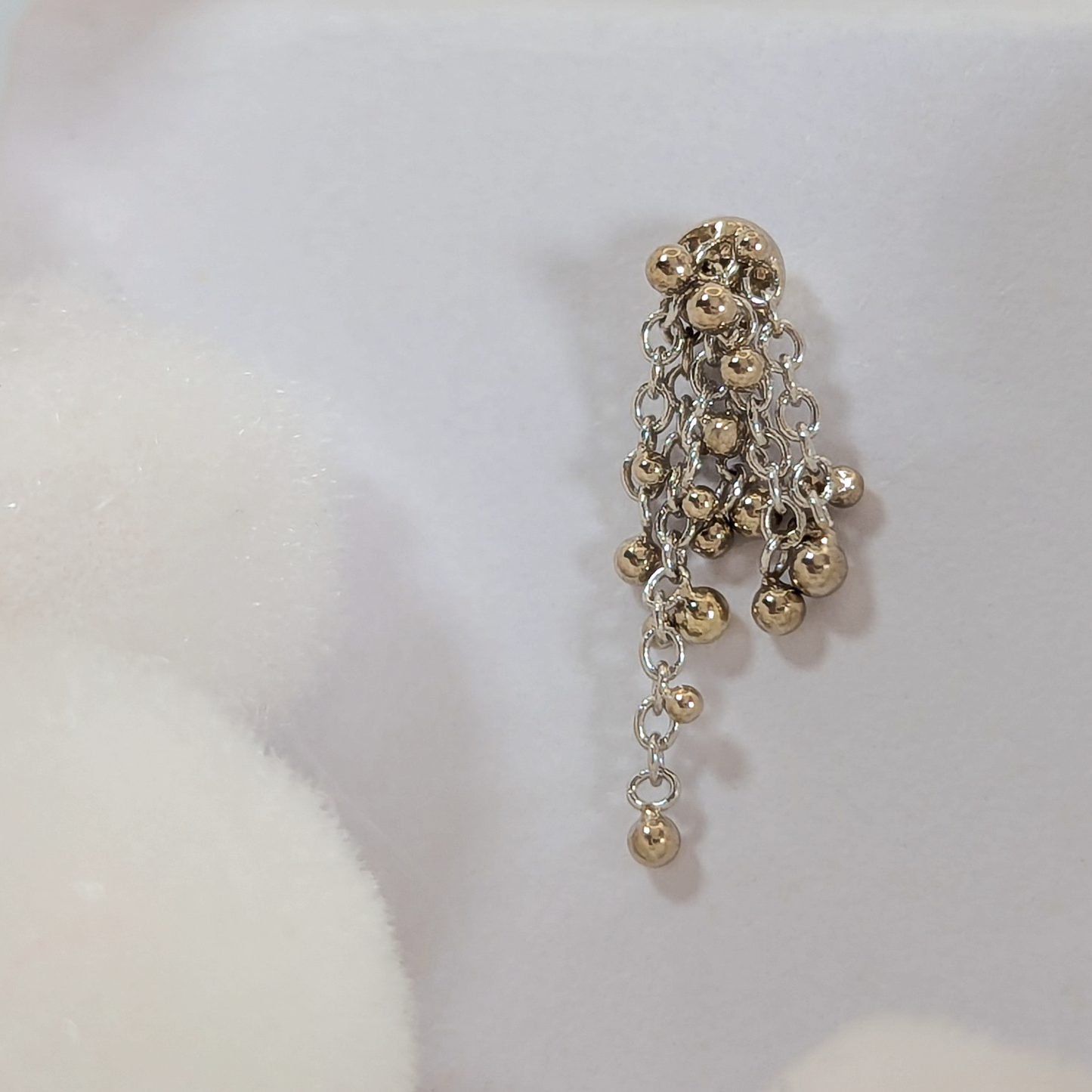Beaded Chains White Gold Threadless End #6