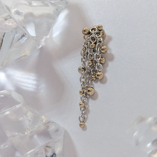 Beaded Chains White Gold Threadless End #7
